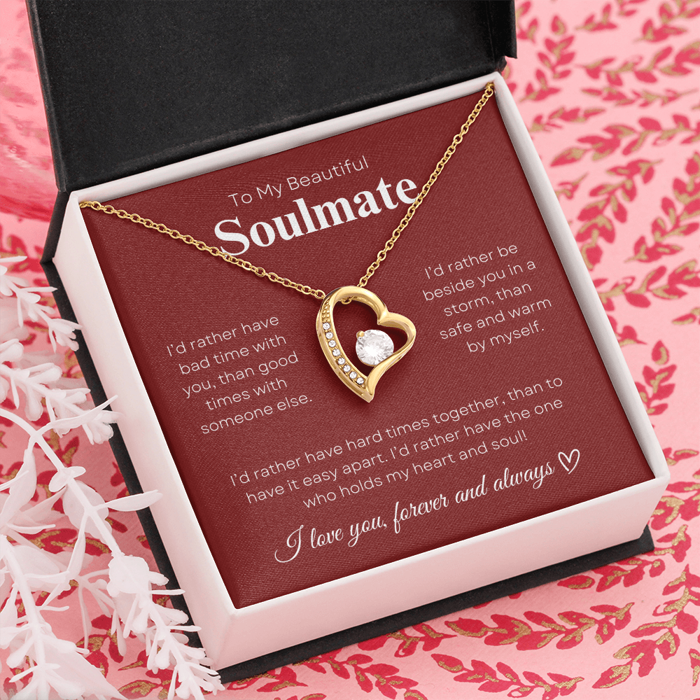 To My Beautiful Soulmate In Red & White : Forever Love Necklace