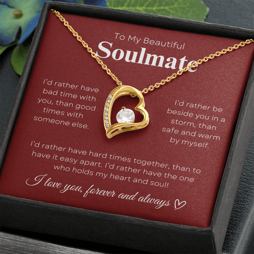 To My Beautiful Soulmate In Red & White : Forever Love Necklace