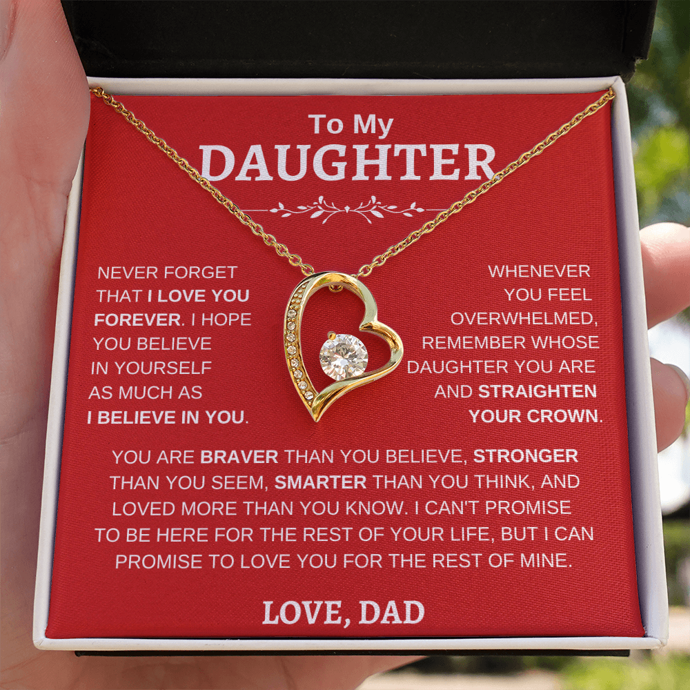 To My Daughter , Love Dad RW : Forever Love Necklace