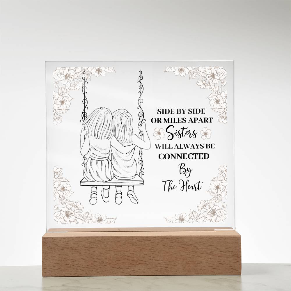 Sisters Side By Side | Square Acrylic Plaque