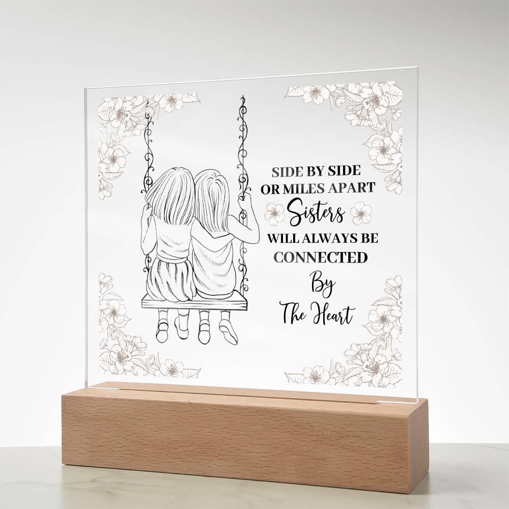 Sisters Side By Side | Square Acrylic Plaque