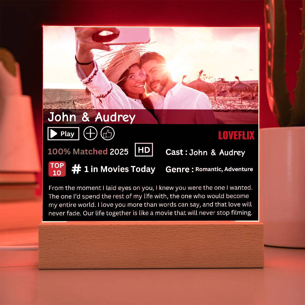 Personalized LoveFlix Acrylic Plaque