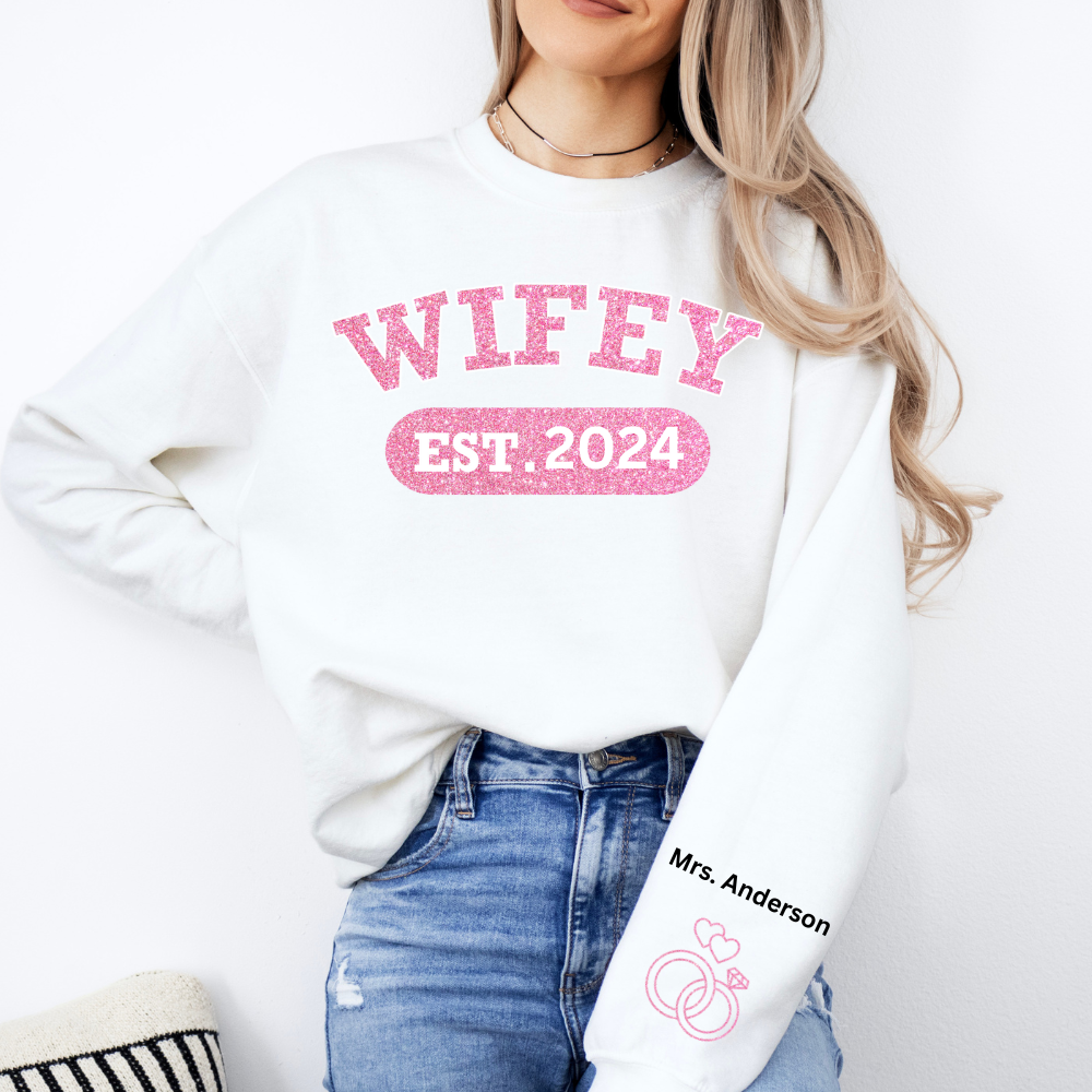 Personalized Wifey Crewneck Sweatshirt